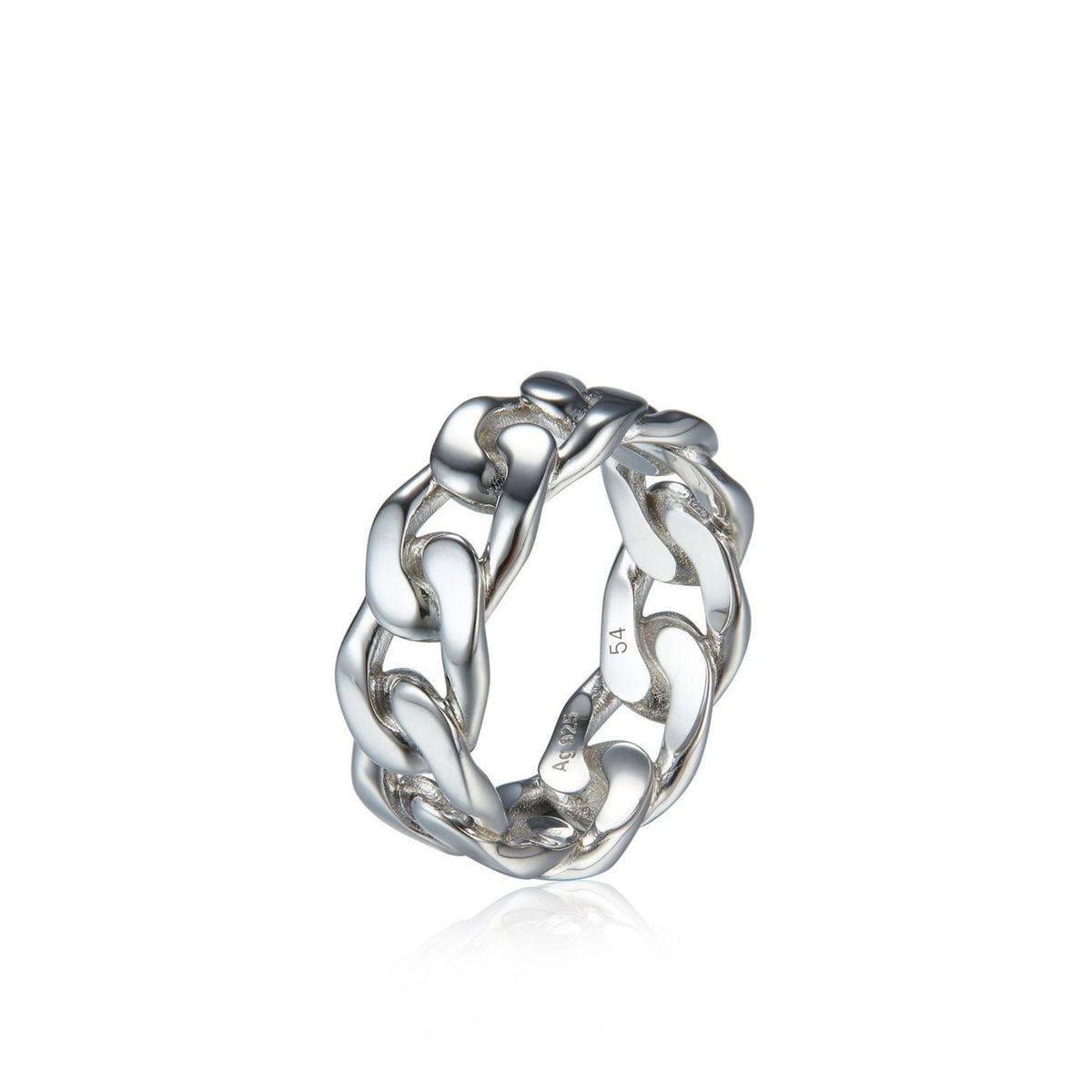 Awakened Time Iconic Chain Ring crafted in 18ct white gold vermeil over sterling silver.