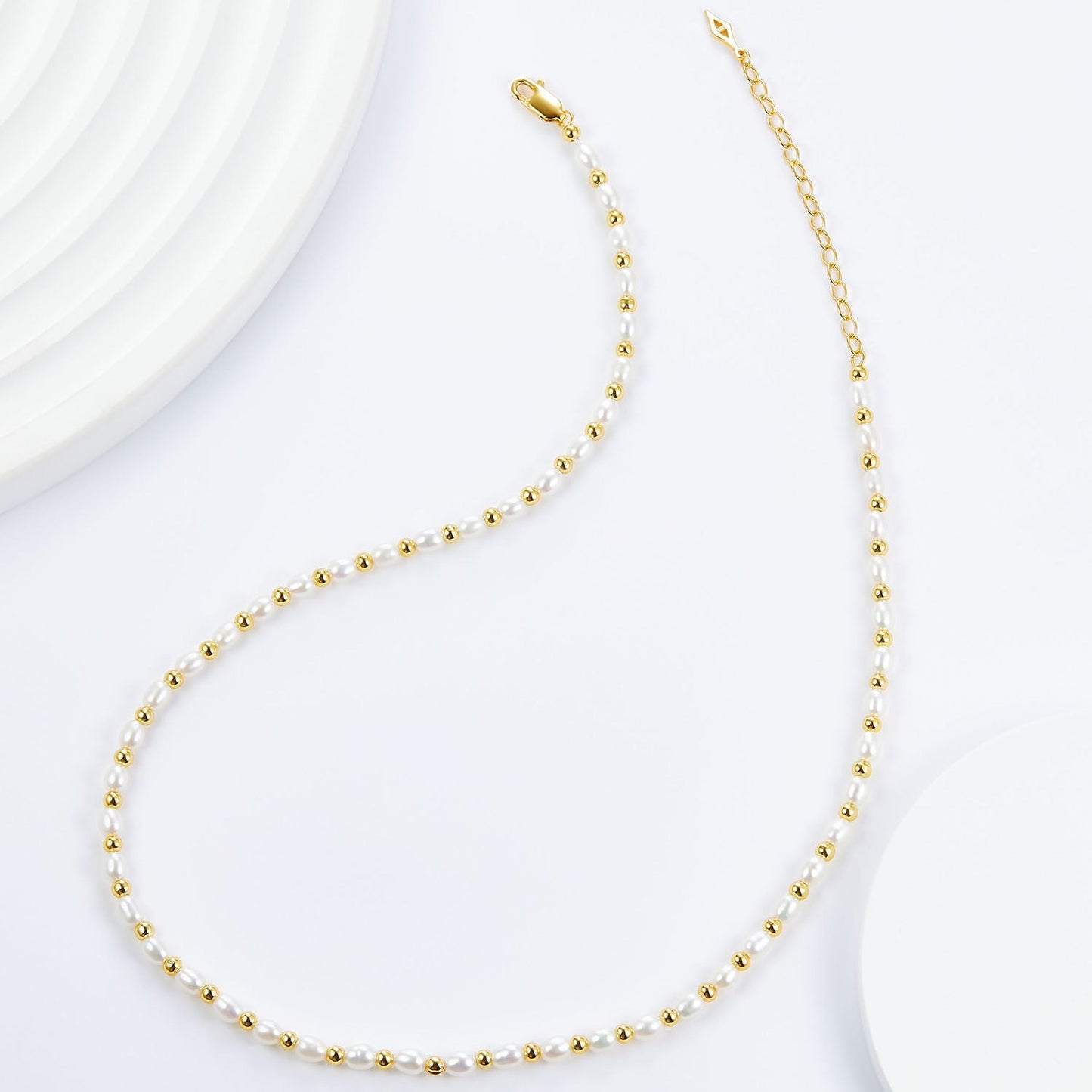 Bare Luxe – Golden Pearl Necklace