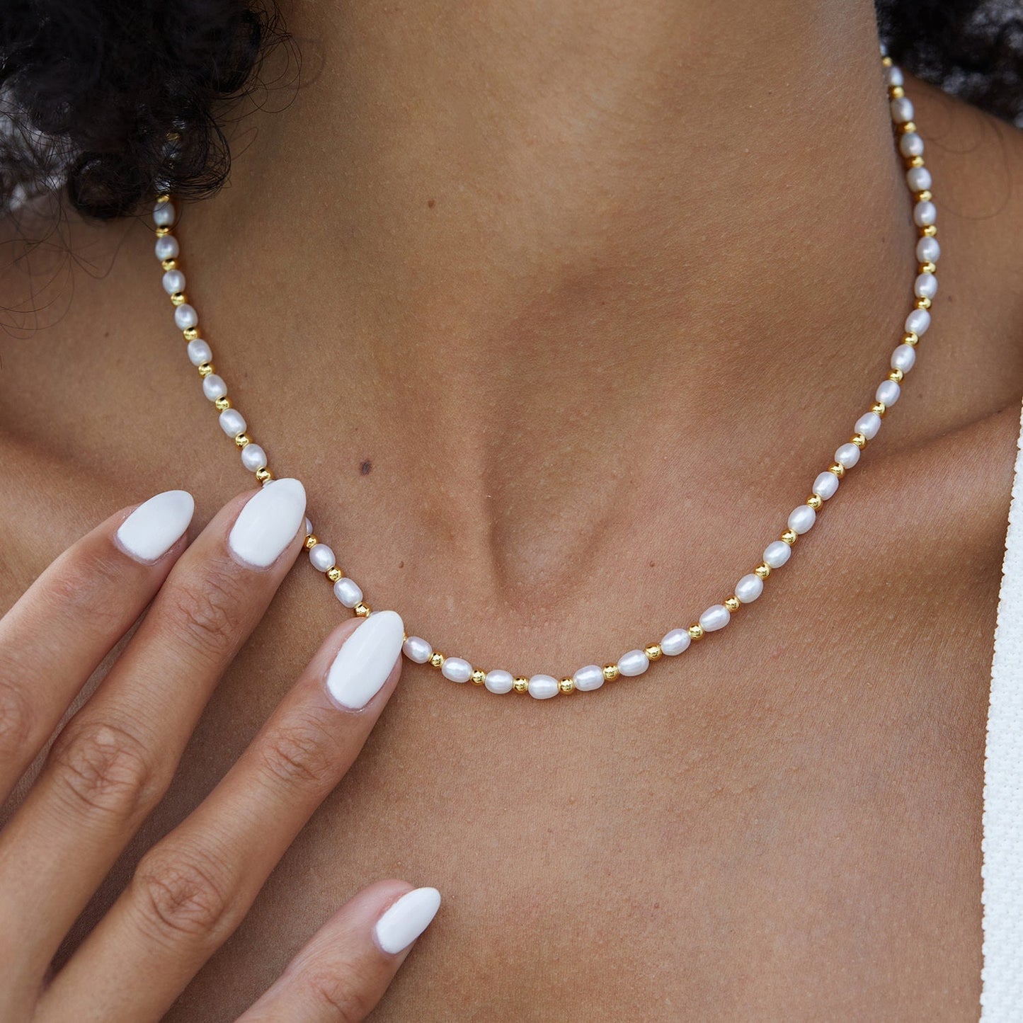 Bare Luxe – Golden Pearl Necklace