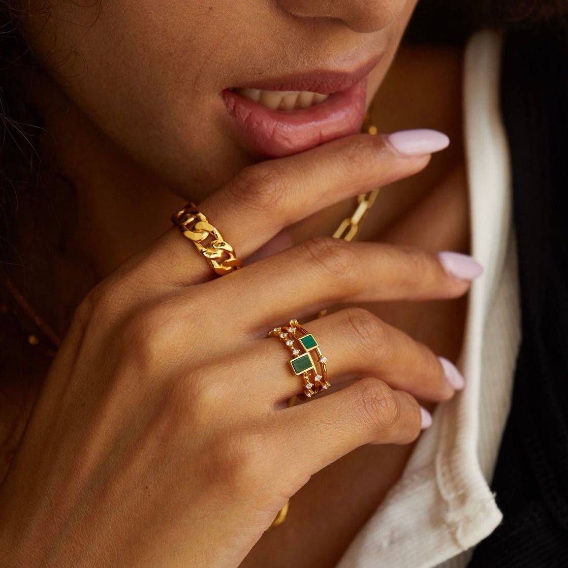 Cubic Duet Ring