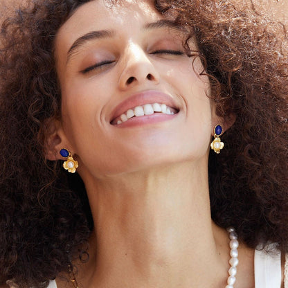 Fleur de Lapis Earrings