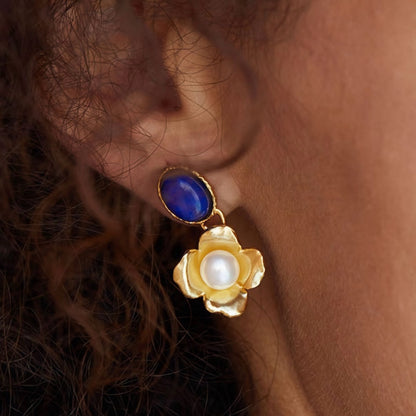 Fleur de Lapis Earrings
