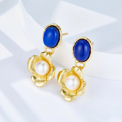 Fleur de Lapis Earrings