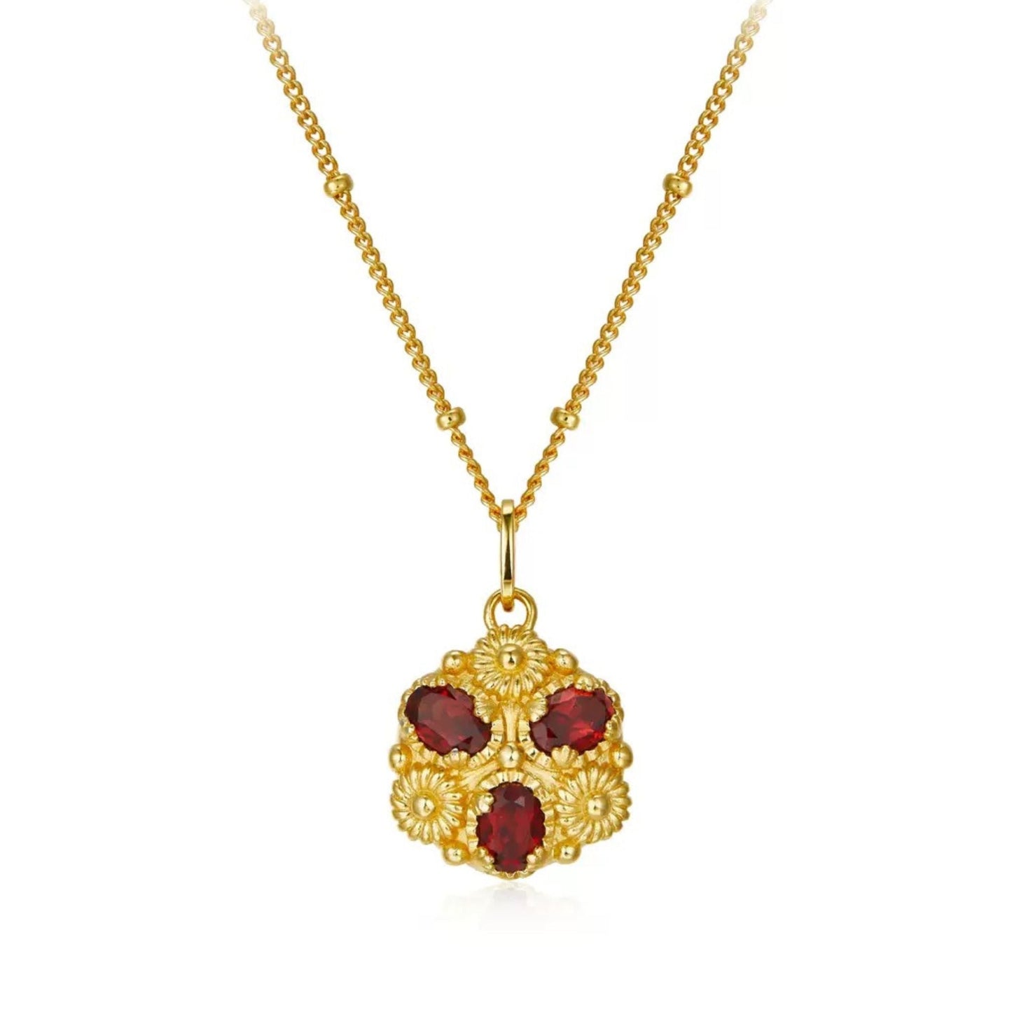 Fleur Royale Garnet Necklace