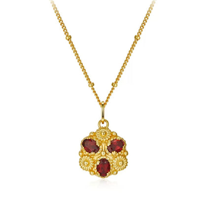 Fleur Royale Garnet Necklace