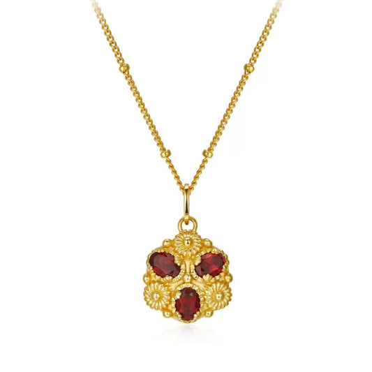 Fleur Royale Garnet Necklace