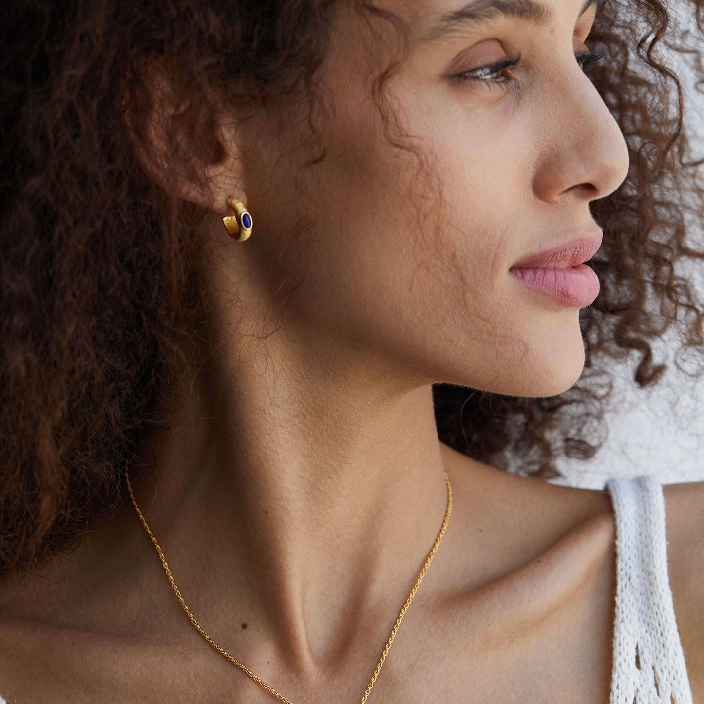 Lapis Ankh Hoops