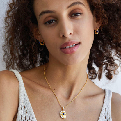 Lapis Ankh Hoops