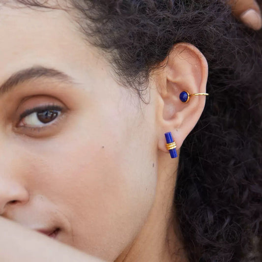 Or et Cobalt Earrings