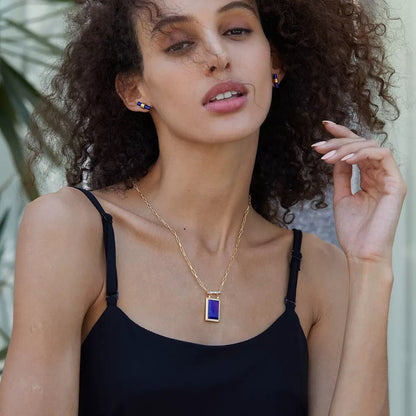 Or et Cobalt Earrings