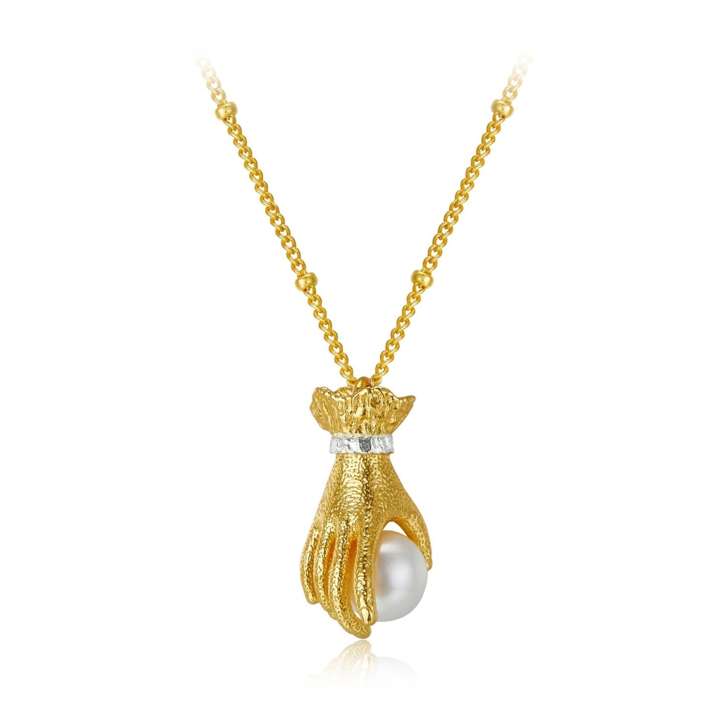 Pearl in Palm Necklace