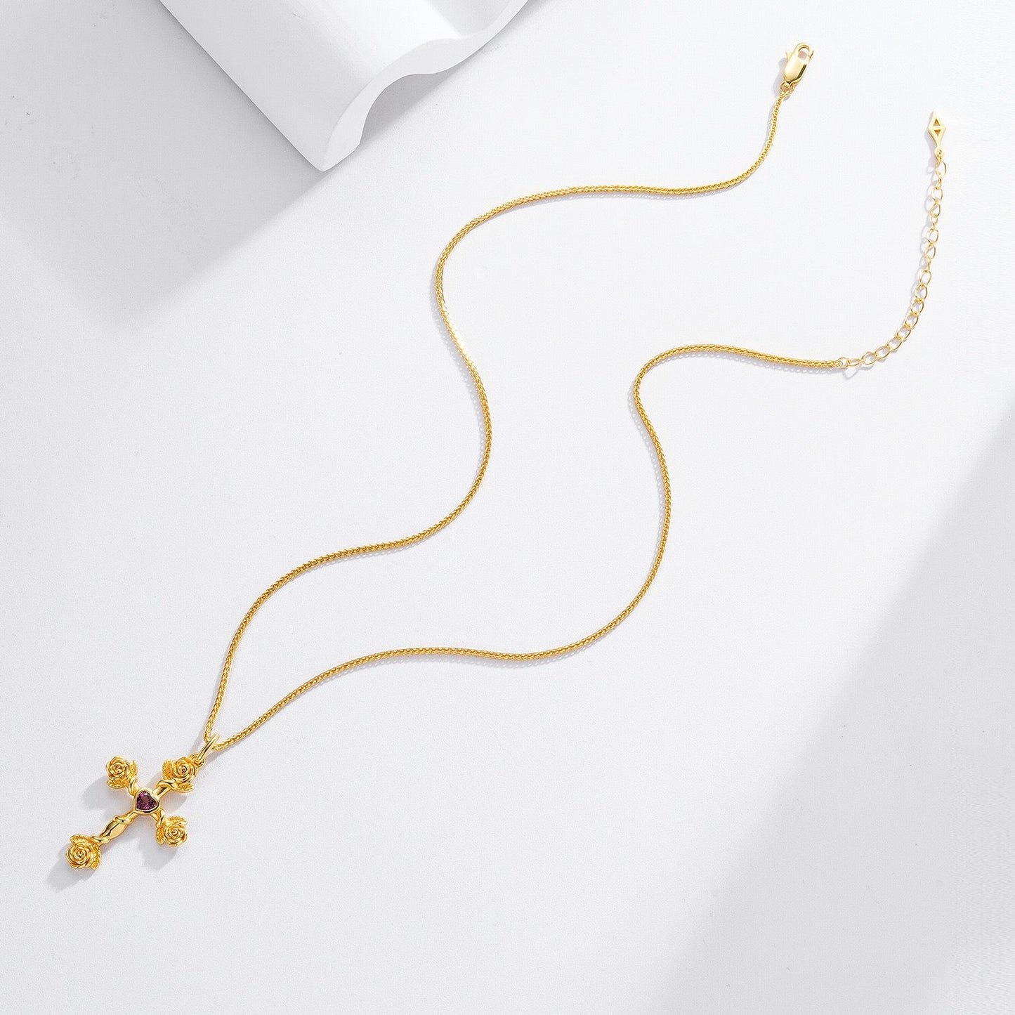 Rosevine Cross Necklace
