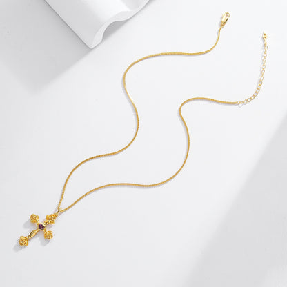 Rosevine Cross Necklace