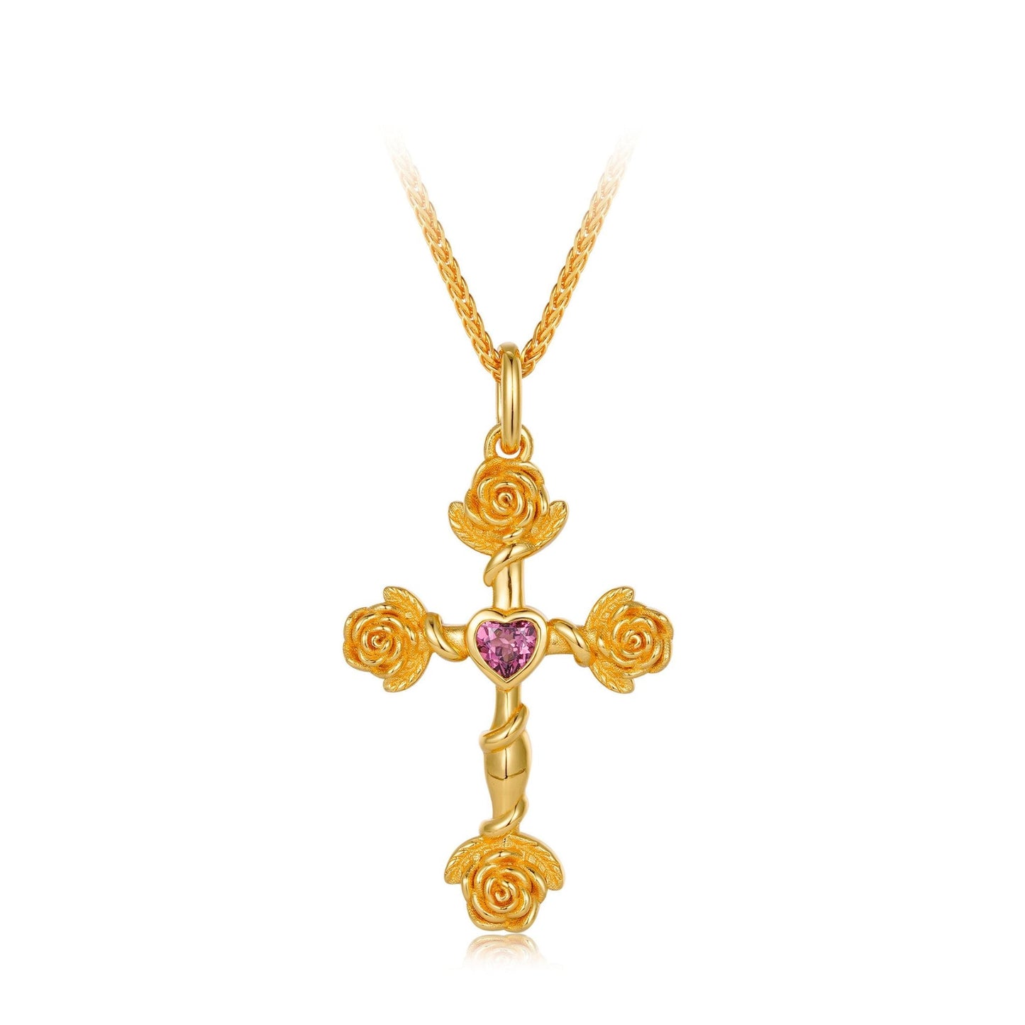 Rosevine Cross Necklace